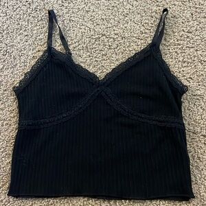 Black crop tank top
